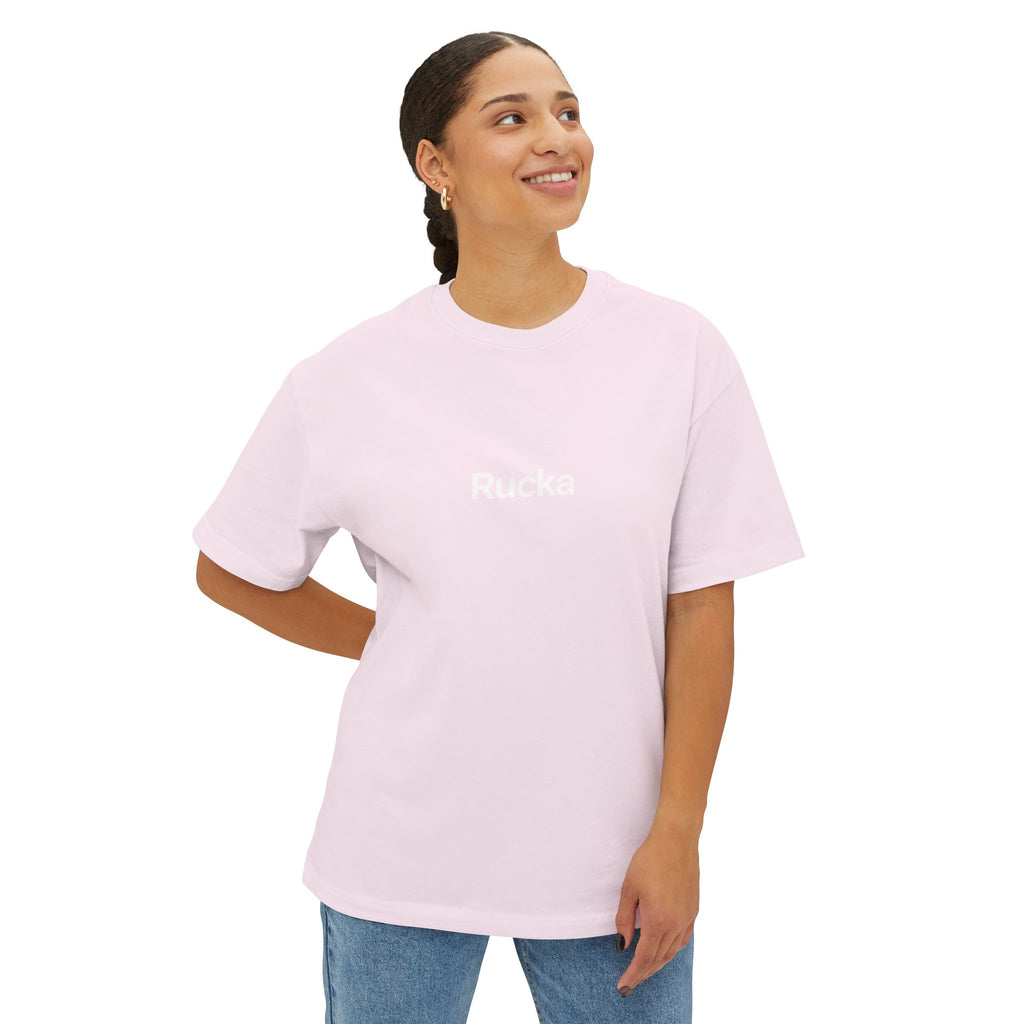 Rucka Minimalist Oversized Tee — Soft Pink Boxy T-Shirt
