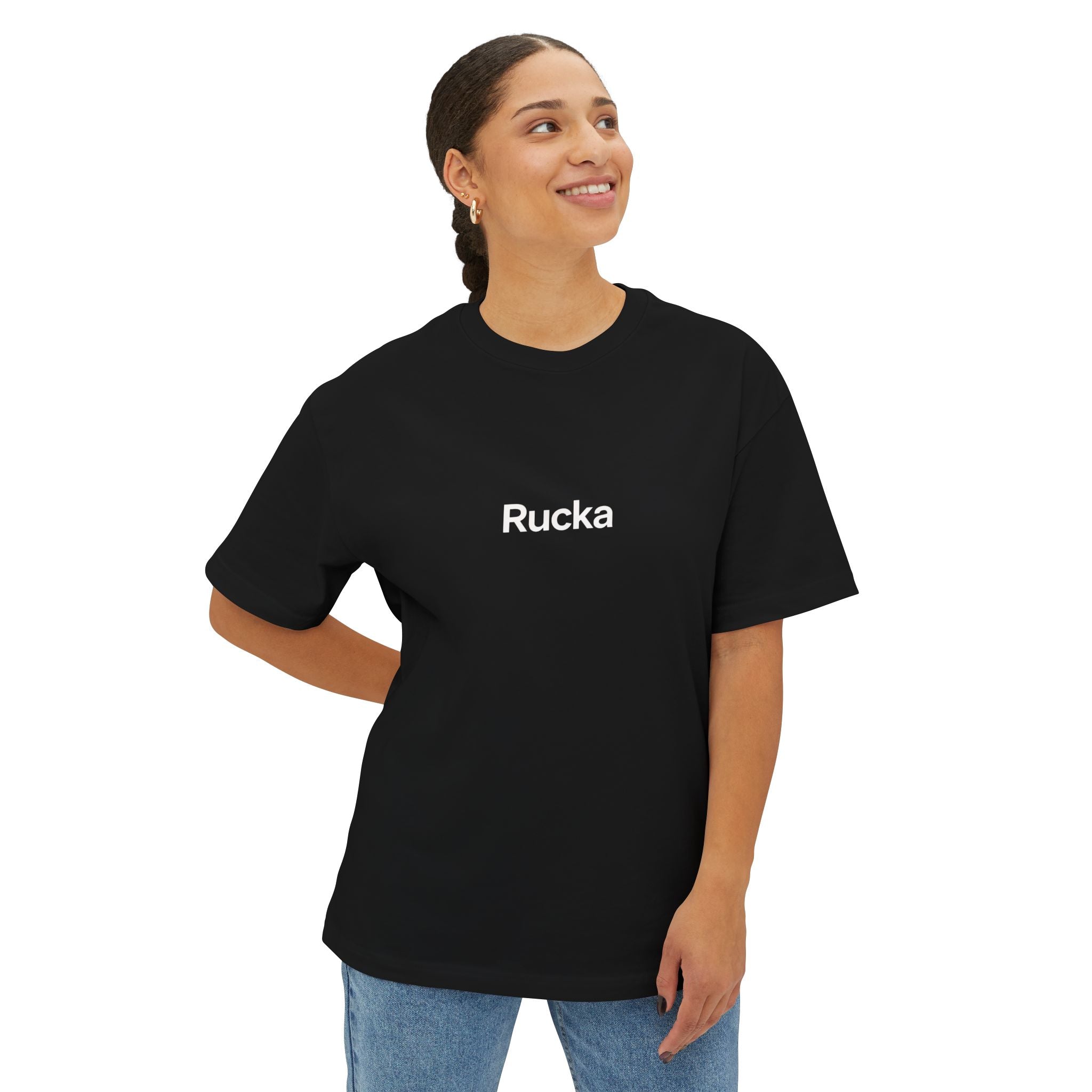 Rucka Minimalist Oversized Tee — Soft Pink Boxy T-Shirt