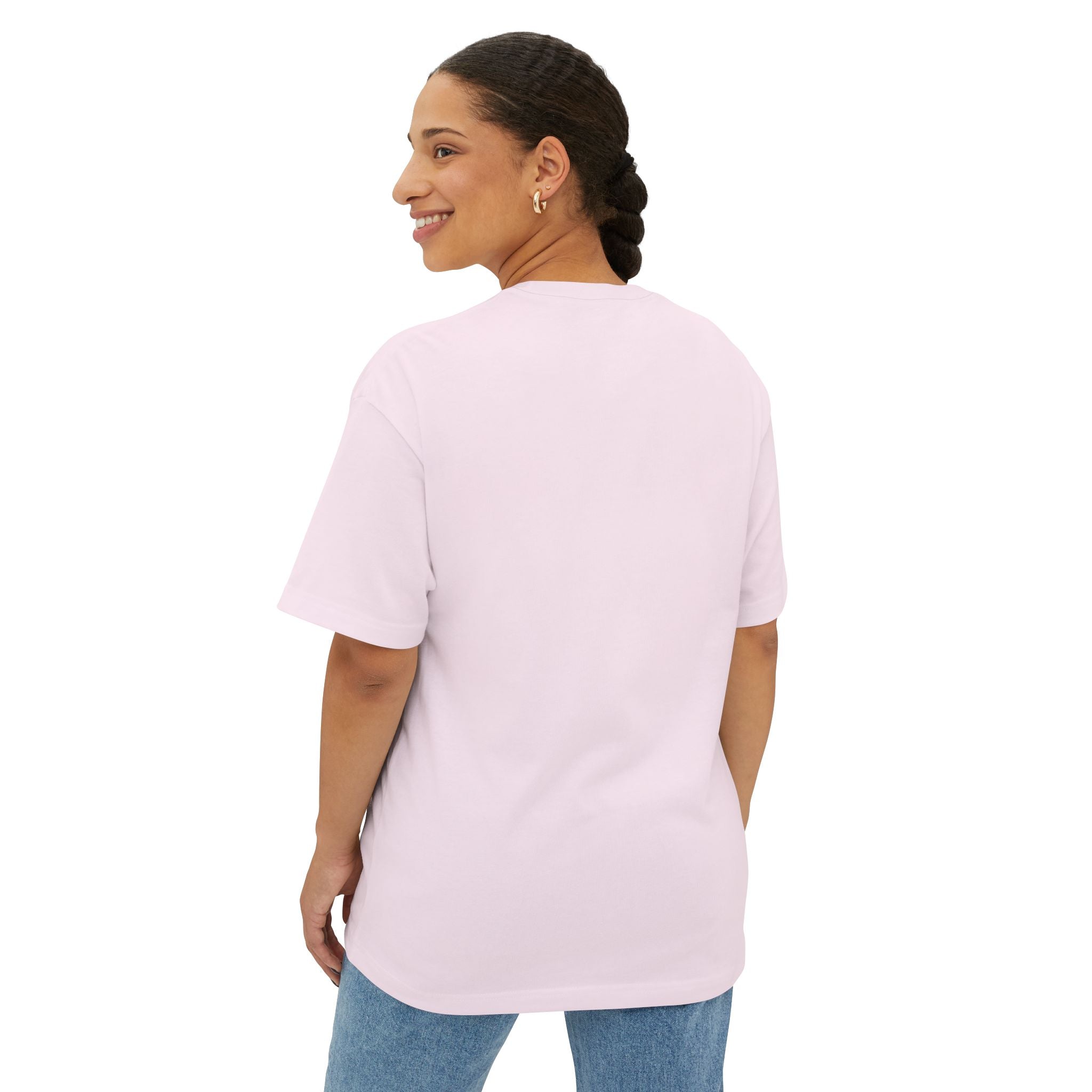 Rucka Minimalist Oversized Tee — Soft Pink Boxy T-Shirt
