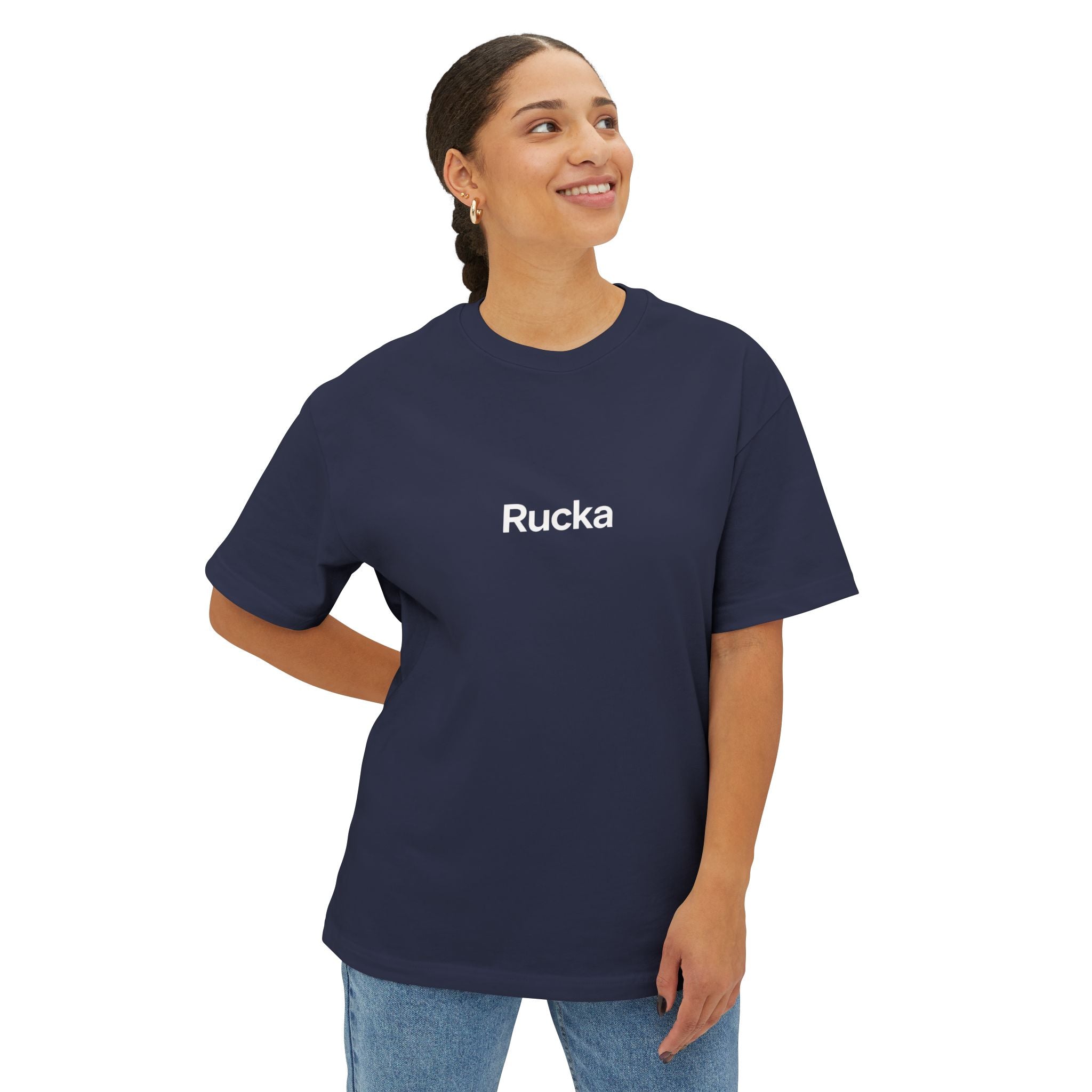 Rucka Minimalist Oversized Tee — Soft Pink Boxy T-Shirt